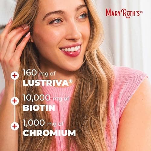 MARYRUTH'S Liquid Multivitamin + Hair Growth | Clinically Tested in Women for Thicker Hair & Facial Wrinkles | Biotin 10000mcg | Lustriva Hair Growth Supplements | Skin Care | Ages 18+ | 30 Fl Oz thumbnail 7