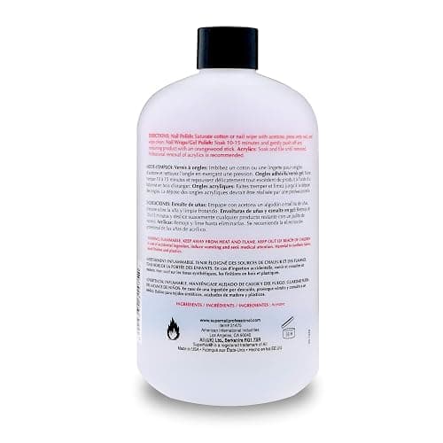 SuperNail Pure Acetone Nail Polish Remover for Gel, Acrylic & Wraps, 16 oz | Professional Strength Cleanser for Fast and Quick Gel Nail Polish Remover, Dissolves Nails Polishes Easily thumbnail 3
