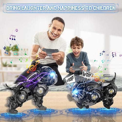HOLIBIBE Remote Control Robot Dog Toys for Kids, Rechargeable Programmable Stunt Robot Dog with Singing, Dancing and Touch Functions for Boys Ages 3 4 5 6 7 8 9+ Birthday, Black thumbnail 6