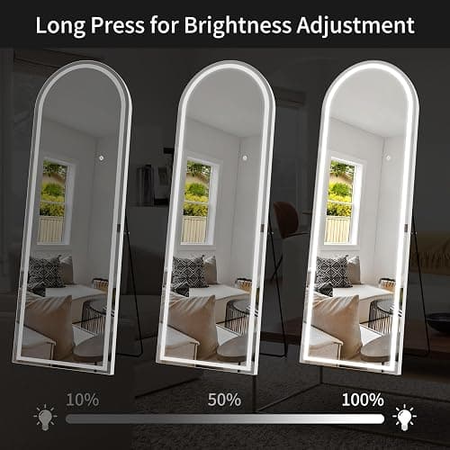 CILIBER LED Mirror Full Length, 63"x20" Full Length Mirror with Lights Arched Top, Arch Lighted Full Body Mirror, Wall Mounted Mirror Dimming with 3 Color Modes thumbnail 8