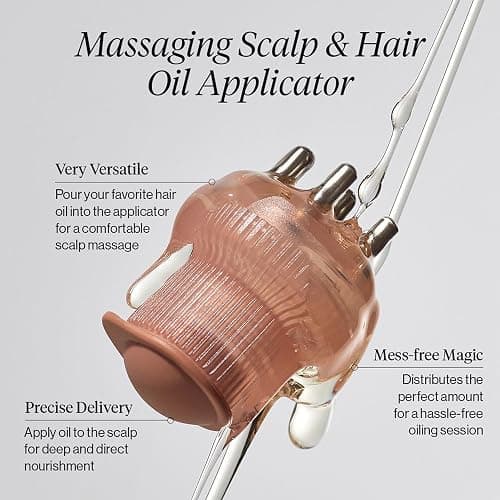 Kitsch Scalp & Hair Oil Applicator – Stainless Steel Bristles Scalp Oil Applicator for Even Distribution, Mess-Free Oiling & Head Massager Scalp – Precision Hair Care Tool for Roots & All Hair Types thumbnail 3