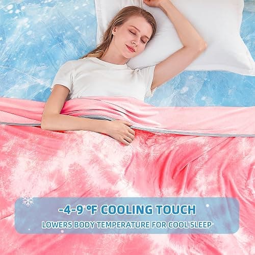 inhand Cooling Blanket Queen Size (90"x90"), Cooling Blankets for Hot Sleepers, Absorbs Heat to Keep Adults Cool for Summer Nights Sweats, Thin Cold Lightweight Blanket for Couch Bed, All Season Use thumbnail 3