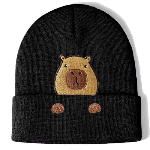 Bavace Capybara Hat Beanie Gifts for Women Men Funny Capybara Lover Christmas Birthday Decoration Embroidered Knit Gifts - Image 1