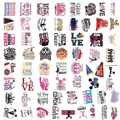 110PCS Cheer Stickers, All Vinyl Waterproof Cheerleader Decals, Perfect Cheer Gifts for Cheerleader Girls Cheer up, Motivational Positive Stickers for Water Bottles Laptop Computer Luggage Cup thumbnail 3