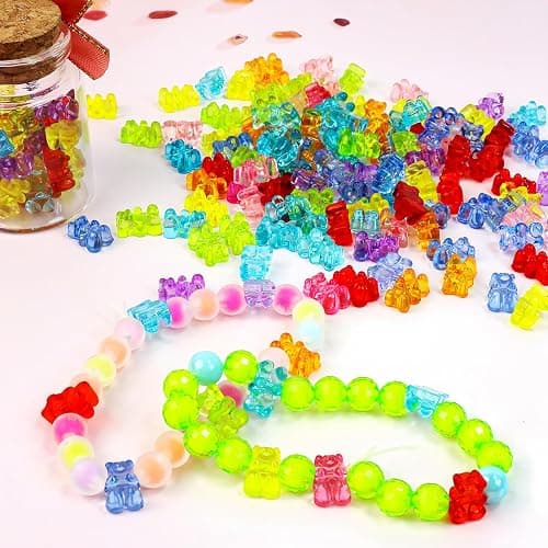 200PCS Clear Acrylic Bear Beads - Vibrant Candy-Colored Gummy Charms for Jewelry Making, Perfect Beads for Bracelets, Necklaces, DIY Crafts & Slime. Adorable Kandi Beads to Spark Creativity! thumbnail 6