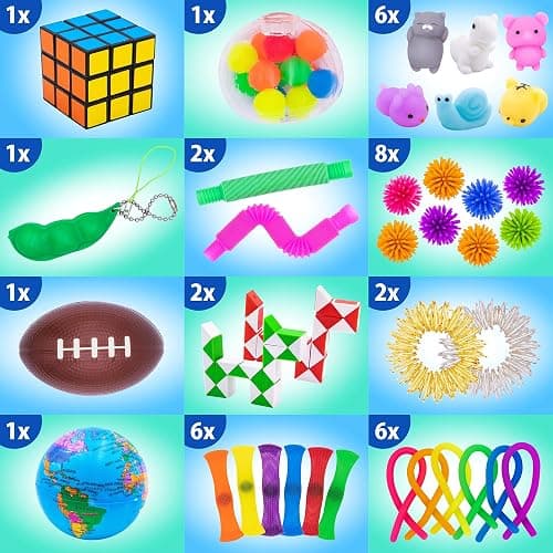 Fidget Toys Pack 50 Pcs – Party Favors for Kids 8-12, Stocking Stuffers for Kids, Bulk Sensory Toys for Classroom Treasure Box Prizes, Goodie Bags, Birthday Gifts thumbnail 4