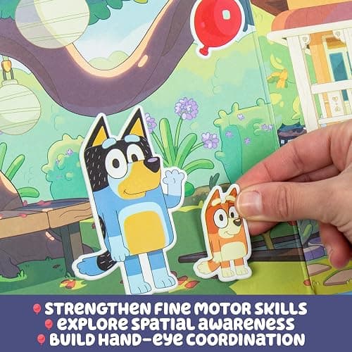 Horizon Group USA Bluey Sticker Playset, 2 Sticker Play Scenes, 35+ Reusable Puffy Bluey Repositionable Stickers for Kids, Perfect for Travel, Screen-Free Fun thumbnail 5