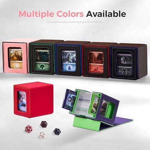 Zettokete MTG Commander Deck Box with Dual Commander Display, Patented Card Deck Box Fits 100 Double-Sleeved Cards, MTG Card Case with Dice Tray, 2 Dividers, 2 Magnetic Holders, Pink & Black thumbnail 6