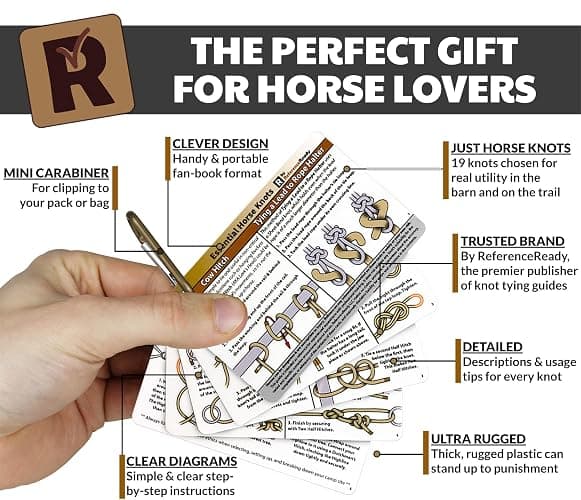 ReferenceReady Horse Knot Cards – Pocket Guide to 19 Pack and Trail Riding Knots - Horse Stuff for Girls and Boys thumbnail 2