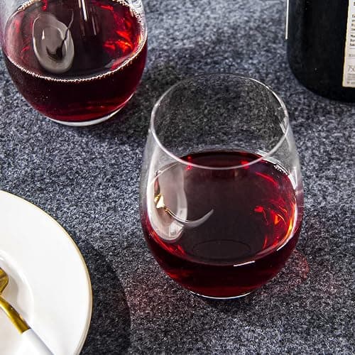FAWLES Stemless Wine Glasses Set of 12, 15 Ounce Smooth Rim Standard Wine Glass Tumbler for Red, White Wine, Dishwasher Safe thumbnail 7