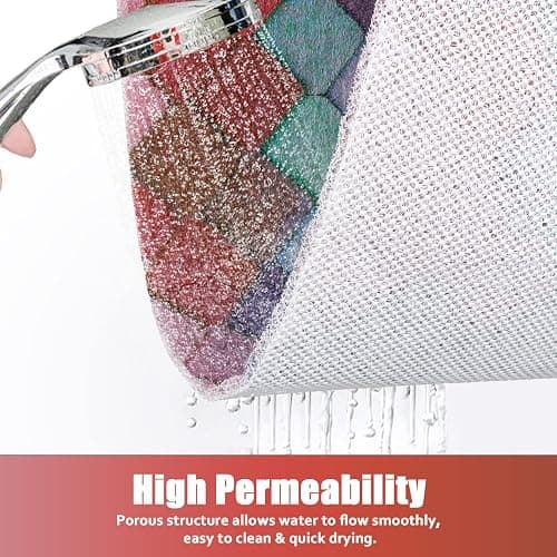 Shower Mat Bathtub Mat Non-Slip - 32x32 Inch, Soft Comfort Bath Mat with Drainage Holes, PVC Loofah Massage Bathmat for Shower, Tub, Bathroom, Wet Areas, Quick Drying thumbnail 5