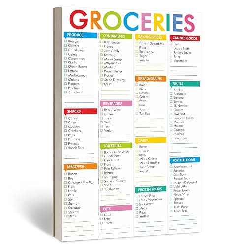 Hebayy 90 Sheets Fastcheck Grocery List Magnet Pad, 110 Printed Common Food for Fridge and Blank Grocery Shopping Spaces for Home. Size 6”x 9” - Image 1