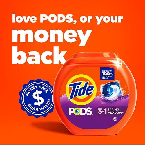 Tide PODS laundry detergent pacs, 3-in-1 Stain Remover, Odor Fighter, Color Protector, 112 Count, HE compatible, Spring Meadow Scent thumbnail 8