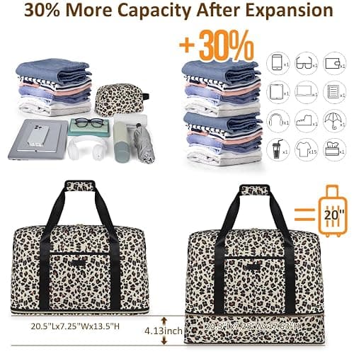 Expandable Travel Duffle Bags Weekender Overnight Bags for Women Men Hospital Bag for Women Labor Delivery with Toiletry Bag Waterproof thumbnail 3