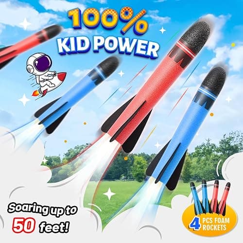 Toys for 3 4 5 6 7 Year Old Boys, Notique Rocket Launcher Kids Toys for Boys 3-10 Outdoor Games, Toddler Outdoor Toys for Kids Foam Rocket 3 4 5 6 7 8 Year Old Boys Girls Gifts Ideas thumbnail 2