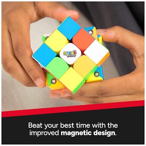 Rubik’s Cube, 3x3 Magnetic Speed Cube for Super Fast Solves, Twisting Fidget Toy, Challenging Brain Teaser & Sensory Puzzle for Adults, Teens, & Kids, for Ages 8 & Up thumbnail 3