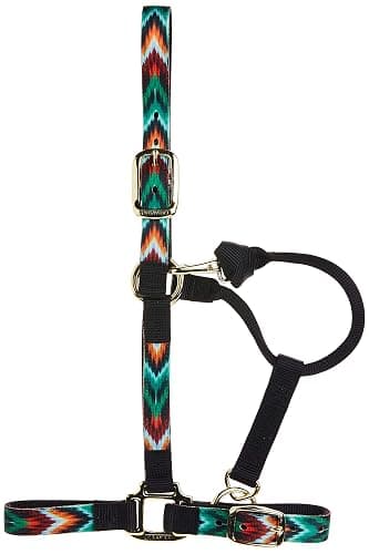 Weaver Equine Nylon Horse Halter, Patterned Webbing, Adjustable Chin & Throat Snap Halters for Horses, Equine Tack,Average Size, Chevron thumbnail 2