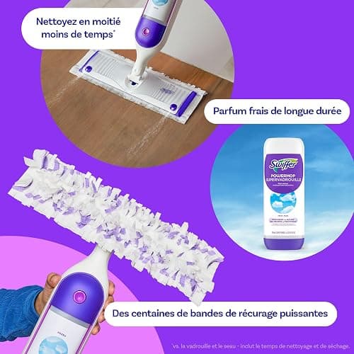 Swiffer PowerMop Multi-Surface Mop Kit for Floor Cleaning, Fresh Scent, Mopping Kit Includes PowerMop, 2 Mopping Pad Refills, 1 Floor Cleaning Solution with Fresh Scent and 2 Batteries thumbnail 7