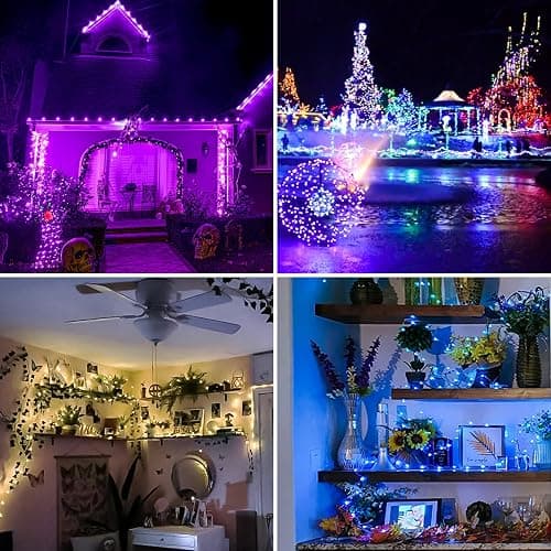 39Ft 120 LED Fairy Lights Battery Operated, RGB Color Changing String Light with Remote and Timer, Battery Powered Twinkle Lights for Bedroom, Dorm, Wall, Mason Jar, Backyard Indoor Outdoor Christmas thumbnail 3