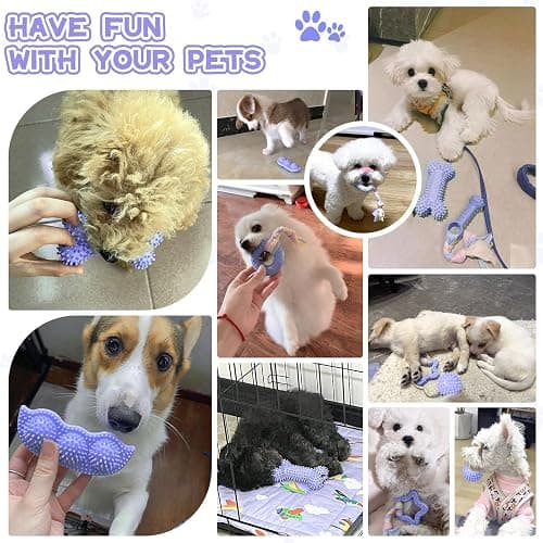 Petcare 6 Pack Puppy Teething Toys, Cute Purple Small Dog Chew Toys for Puppies 0-6 Months, Soft Rubber Rope Dog Teething Toys, Best Small Puppy Toys, Puppy Essentials Supplies thumbnail 2