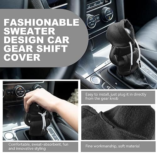 Gear Shift Hoodie, Gear Shift Cover, Universal Car Shift Knob Hoodie, Mini Hoodie for Car Shifter, Automotive Interior Cute Gadgets, Car Accessories and Decorations thumbnail 3