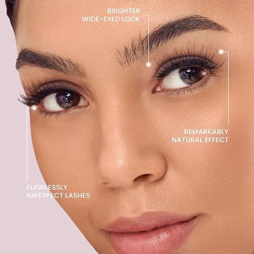 KISS The New Natural, False Eyelashes, 'Pearl Earring', 12mm, Includes 4 Pairs Of Lashes, Easy to Apply, Reusable Lash Clusters thumbnail 6