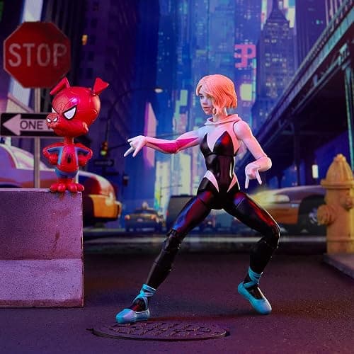 Hasbro Marvel Legends Series Spider-Man: Into The Spider-Verse Gwen Stacy 6-inch Collectible Action Figure Toy, with Spider-Ham Mini-Figure thumbnail 7