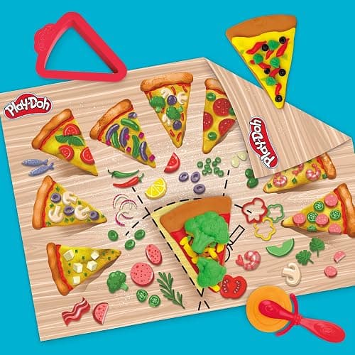 Play-Doh Pizza Slice Playset, Play Food Kitchen Toys for Kids, Arts & Crafts for Boys & Girls 3+ (Amazon Exclusive) thumbnail 4