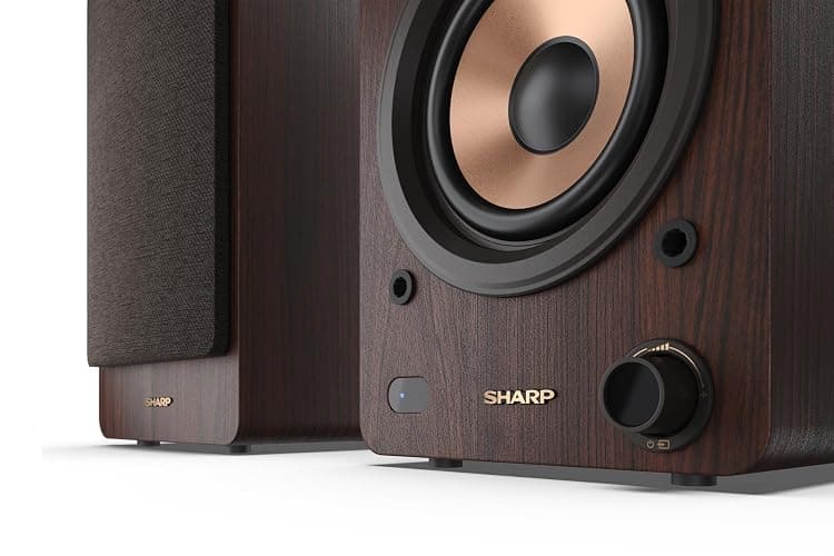 Sharp CP-SS30(BR) Altoparlanti attivi a 2 vie, custodia in legno da 60w RMS (2x30 W), Bluetooth v5.0, USB, ottico, ausiliario e RCA, regolazione bassi e alti, griglie rimovibili, telecomando. thumbnail 7