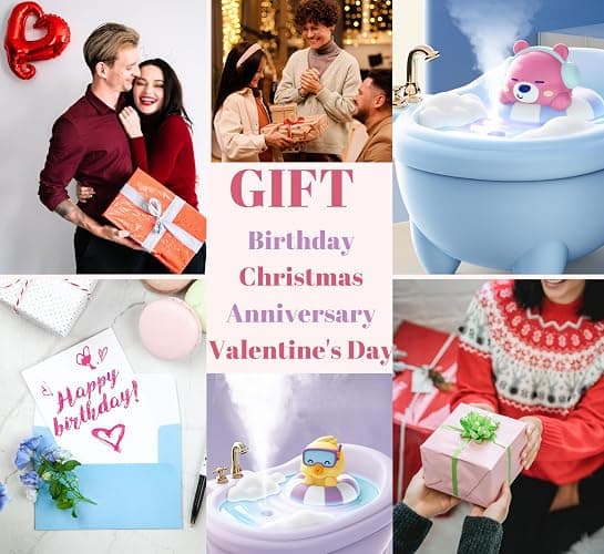 Mini Humidifier for Bedroom, Ultrasonic Cool Mist USB Powered Cute Bathtub Small Air Humidifier. Portable Bedroom Desk Plants & Baby Nursery. Home Decor. Silent & Auto Shut-Off (Bunny) thumbnail 5