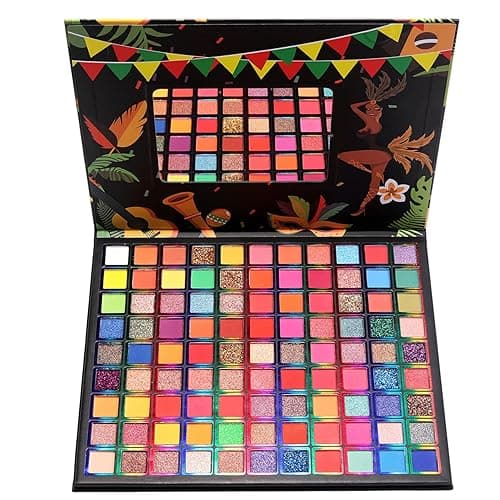 99 Colors Eyeshadow Palette, Rainbow Colors Makeup Eyeshadow Palette, Professional High Pigmented Matte Glitter Makeup Pallet, Waterproof Long Lasting Colorful Eye Shadow Powder - 99 Colors