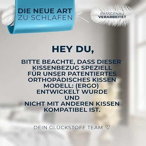 Glückstoff® Kissenbezug für Orthopädisches Kissen [mit Kühl- und Wärmeeffekt] aus Bambusfaser und Spandex | Weich & Kuschelig | Ersatzbezug | Grau | Version: Ergo thumbnail 5