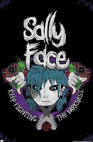 Sally Face - Crossed Guitars Wall Poster, 34L" x 22.4W", Unframed Version - Image 1