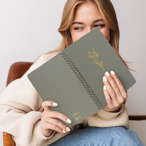 ZICOTO Aesthetic Spiral Notebook Set of 3 For Women - Cute College Ruled 8x6 Journal/Notebook with Large Pockets And Lined Pages - Perfect Supplies to Stay Organized at Work or School thumbnail 7