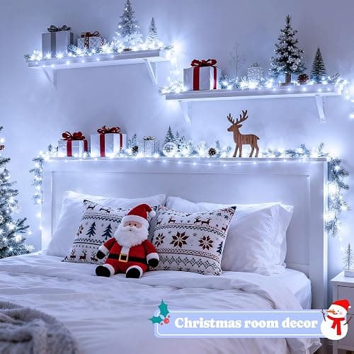 JMEXSUSS 2 Pack Fairy Lights Battery Operated, Total 400 LED 132ft Outdoor Fairy String Lights with Remote, 8 Modes Copper Wire Twinkle Lights for Bedroom Tree Wall Patio Outside Decor, White thumbnail 8