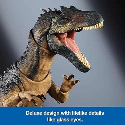 Mattel Jurassic World Hammond Collection Allosaurus Dinosaur Figure | Premium Design Action Figure, Glass Eyes & Wired Tail, 19 Points of Articulation, 17-inch long thumbnail 4