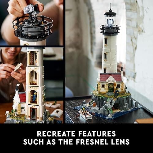 LEGO Ideas Motorized Lighthouse 21335 Adult Model Building Kit, Complete with Rotating Lights, Quaint Cottage and a Mysterious Cave, Creative Gift Idea thumbnail 5