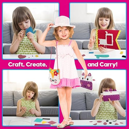 Sewing Craft Kit for Girls: DIY Felt Sewing Kit for Kids Ages 5-10, 7 Fun Projects with Stuffed Animals & Pillows, Learn to Sew Kit for Beginners, Ideal for Christmas & Birthday, Arts & Crafts Ideas thumbnail 6