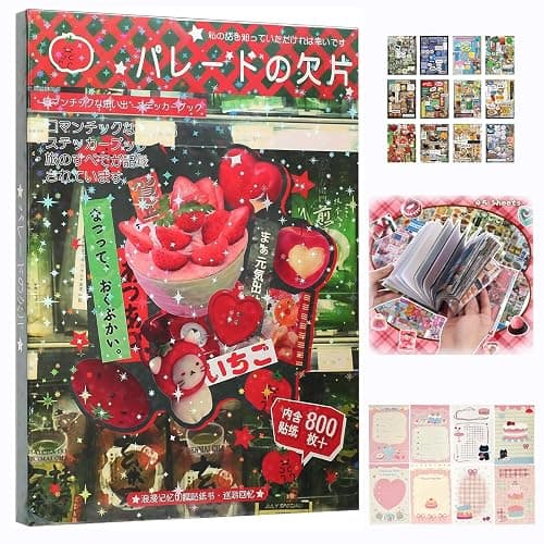 Japanese Sticker Book – 45 Sheets, 800+ Heisei Retro Manga Style Korean Stickers for Scrapbooking, Journals, DIY Crafts & Gifts for Adults - Image 1