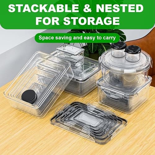 54 Pcs Food Storage Containers with Lids Airtight, (27 Containers &27 Lids) Reusable BPA-Free Plastic Food Containers for Kitchen Organization, Leak Proof Freezer/Microwave Safe Meal Prep Lunch Boxes thumbnail 4
