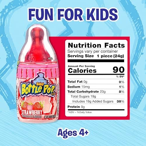 Baby Bottle Pop Candy Lollipops Variety Pack - 10 Ct Individually Wrapped | Suckers with Powdered Dip - Assorted Bulk Candy for Kids Party Favors Goodie Bags Baby Shower & Gender Reveal thumbnail 2