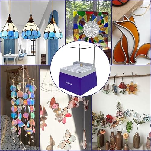 Stained Glass Grinder Mini DIY Grinding Tool, 9V 3.5A Portable Glass Grinder Kit with 5/8" Diamond Grinder Bit for Glass Processing Arts Etc. (Blue) thumbnail 8