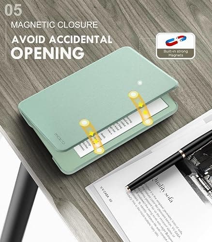MoKo Case Fits 6" All-New Kindle (11th Generation-2024/2022 Release), Lightweight Shell Cover with Auto Wake/Sleep for Kindle 2024/2022 11th Gen e-Reader, Agave Green thumbnail 5