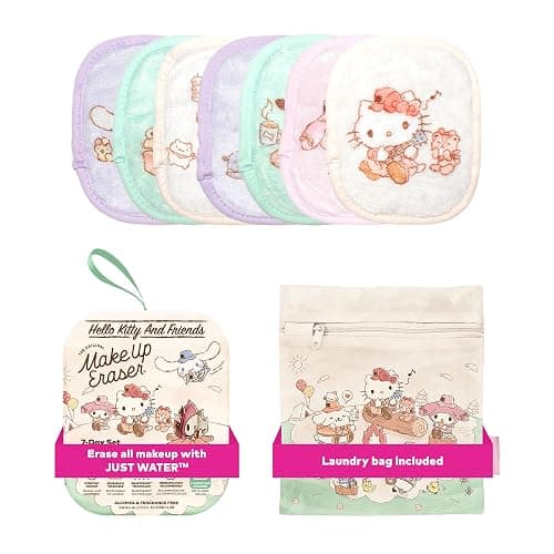 The Original MakeUp Eraser 7-Day Set, Erase All Makeup With Just Water, Including Waterproof Mascara, Eyeliner, Foundation, Lipstick, Sunscreen, and More! Hello Kitty & Friends Go Glamping, 7ct - Image 1