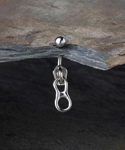 Pierced Owl 14G Stainless Steel Zipper Belly Button Ring thumbnail 4