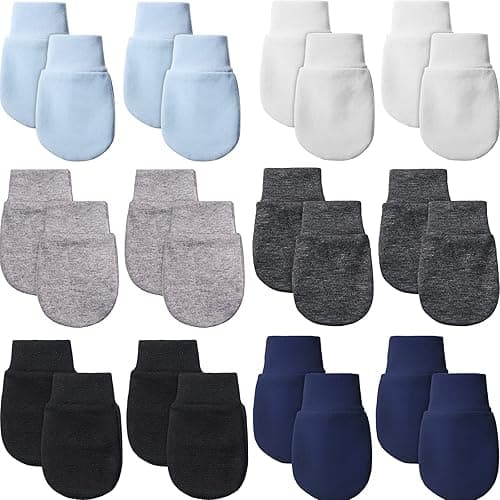 12 Pairs Newborn Baby Mittens Infant Toddler Gloves No Scratch Mittens Gloves for 0-6 Months Baby Boys Girls