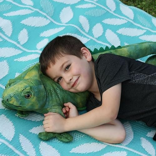 Karister Giant Lizard Stuffed Animal, 31.5 Inch Green Iguana Plush Pillow | Soft Cuddly Reptile Plush; Long Body for Hugs, Lounging & Bedtime Comfort; Birthday & Christmas Gift for Kids & Lizard Lovers thumbnail 5