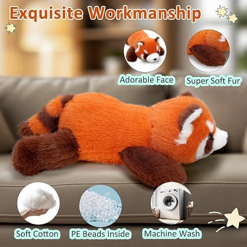 KWQBWQF Cute Red Panda Plush Toy 18.9 Inch Soft Red Panda Stuffed Animal Plushie Kawaii Birthday Gift for Children Kids Girls Boys thumbnail 3