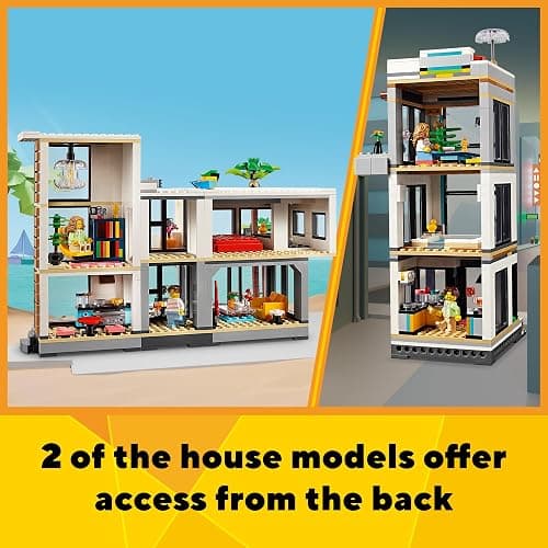 LEGO Creator 3 in 1 Modern Toy House - Kids Toy Building Set with 3 Building Options for Boys & Girls, Ages 9+ - with 2 Minifigures for Pretend Play - Gift Idea for Birthday - 31153 thumbnail 4