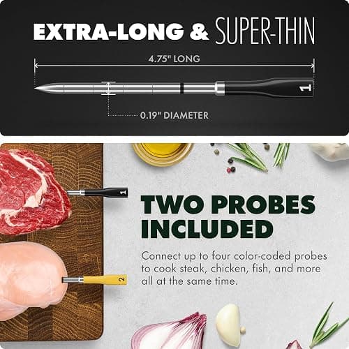 CHEF iQ Sense [2025 Model] | Smart Wireless Meat Thermometer | 2 Ultra-Thin Probes | WiFi Unlimited Range | 1000°F Heat Safe | 5 Sensors | BBQ, Grill, Oven, Smoker, Air Fryer | Gen3 thumbnail 5